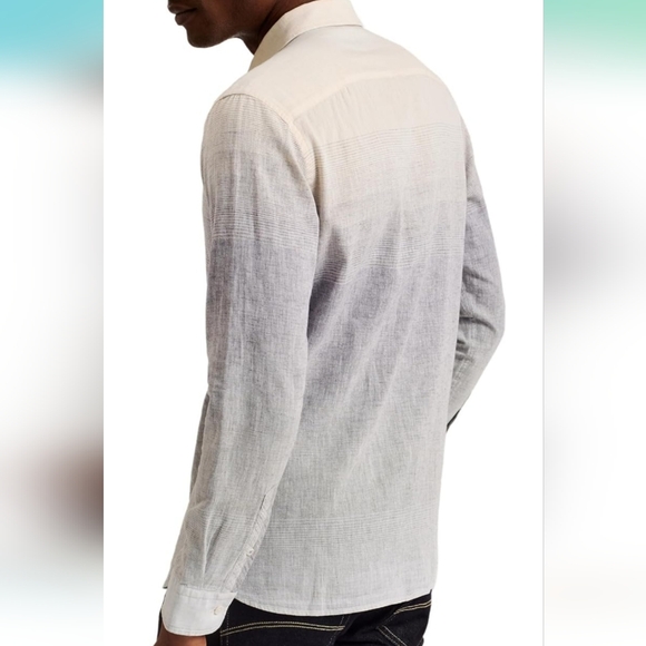 Ted Baker Men's Ackley Long Sleeve Regular Ombre Print Shirt - Picture 2 of 7